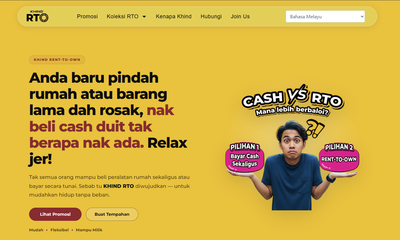 Paparan desktop website KHIND